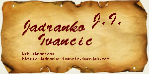 Jadranko Ivančić vizit kartica